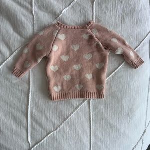 Baby girls edge hill collection heart sweater in 3-6 months